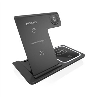 BASE CARGADOR AISENS SMARTPHONE/APPLE WATCH/AURICULARES WIRELESS BLACK