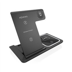 BASE CARGADOR AISENS SMARTPHONE/APPLE WATCH/AURICULARES WIRELESS BLACK