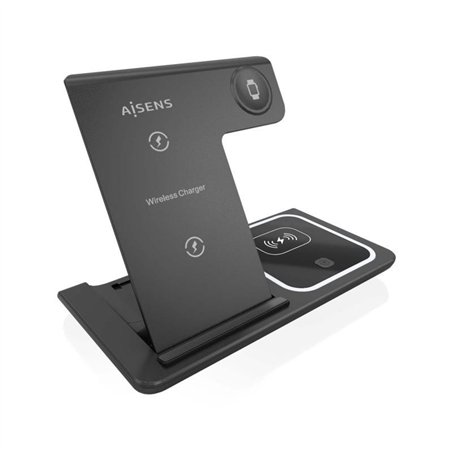 BASE CARGADOR AISENS SMARTPHONE/APPLE WATCH/AURICULARES WIRELESS BLACK
