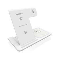 BASE CARGADOR AISENS SMARTPHONE/APPLE WATCH/AURICULARES WIRELESS WHITE
