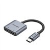 CABLE CONVERSOR VENTION USB-C/M - 2X USB-C/H AUDIO/CARGA GREY