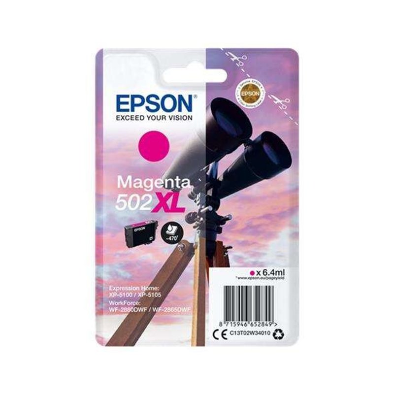 TINTA EPSON C13T02W34010 T02W3 MAGENTA 502XL