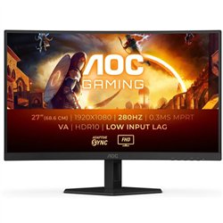 MONITOR GAMING AOC 27 CURVO 280HZ HDMI DISPLAYPORT BLACK