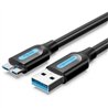 CABLE USB-A/M 3.0 - MICROUSB/M VENTION 5GBPS 10W 0.5M BLACK