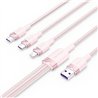 CABLE 3 EN 1 VENTION USB-A 2.0 - USB-C/LIGHTNING/MICRO-B 1.5M ALUMINIO ROSE