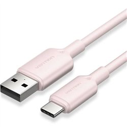 CABLE VENTION USB-A - USB-C 3A 60W 1M TRENZADO ROSE