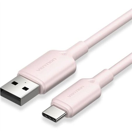 CABLE VENTION USB-A - USB-C 3A 60W 1M TRENZADO ROSE
