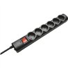 REGLETA TRUST 6 SCHUKOS INTERRUPTOR 1,8M BLACK