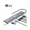 DOCK HUB ONEWAY USB-C 12 EN 1 HDMI/VGA/RJ45/USB 3.0/USB-C PD/MICROSD/AUX