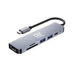 DOCK HUB ONEWAY USB-C 6 EN 1 HDMI 4K/2 USB 3.0/USB-C/SD+MICRO SD GREY