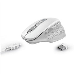 RATON TRUST OZAA ERGONOMICO RECARGABLE WIRELESS WHITE