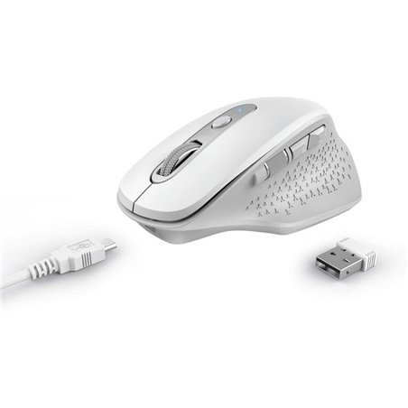 RATON TRUST OZAA ERGONOMICO RECARGABLE WIRELESS WHITE