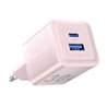 CARGADOR DE PARED VENTION GAN USB-C USB-A 30W ROSE