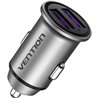 CARGADOR COCHE SMARTPHONE VENTION 30W 2XUSB-A SILVER