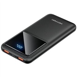 POWERBANK VENTION 10000MAH 2XUSB-A + USB-C LED DISPLAY 22.5W BLACK