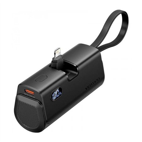 POWERBANK VENTION 4800MAH USB-C + LIGHTNING PLEGABLE 22.5W BLACK