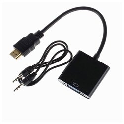 CABLE CONVERSOR ONEWAY HDMI A SVGA + AUDIO 3.5MM BLACK