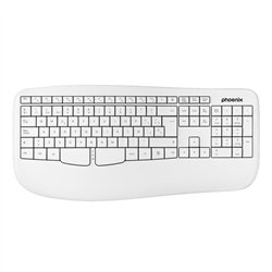 TECLADO PHOENIX K201 ERGONOMICO WIRELESS WHITE