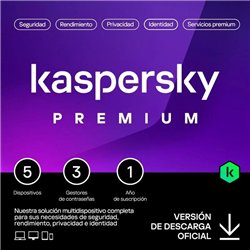 ANTIVIRUS KASPERSKY PREMIUM 1YEAR 5L PC/MAC/ANDROID/IOS L.ELECTRONICA