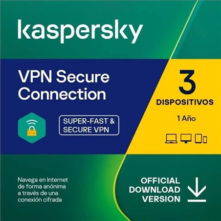 ANTIVIRUS KASPERSKY VPN SECURE CONNECTION 1YEAR 3L PC/MAC/ANDROID/IOS