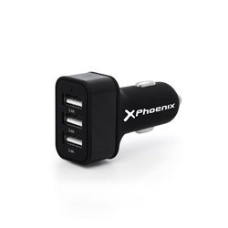 CARGADOR COCHE SMARTPHONE PHOENIX 5V 3x USB 7.2A