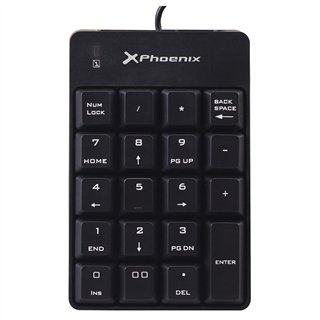TECLADO NUMERICO PHOENIX KEYPAD USB 19 TECLAS BLACK