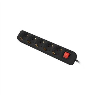 REGLETA LANBERG 5 SCHUKOS CON PROTECCION 3M BLACK