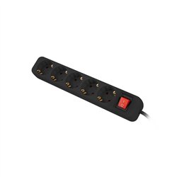 REGLETA LANBERG 5 SCHUKOS CON PROTECCION 3M BLACK