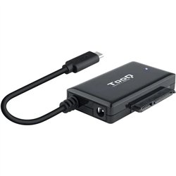 ADAPTADOR USB 3.0 USB-C TOOQ DISCO DURO SATA 2.5/3.5 ALIMENTADOR BLACK