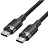 CABLE USB-C VENTION TIPO USB-C/M - USB-C/M 3A 60W 2M ALUMINIO BLACK