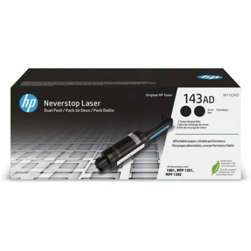 KIT DE RECARGA TONER HP 143AD PACK 2