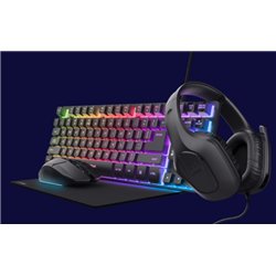 TECLADO + RATON + AURICULARES + ALFOMBRILLA TRUST GXT 780 GAMING BUNDLE BLACK