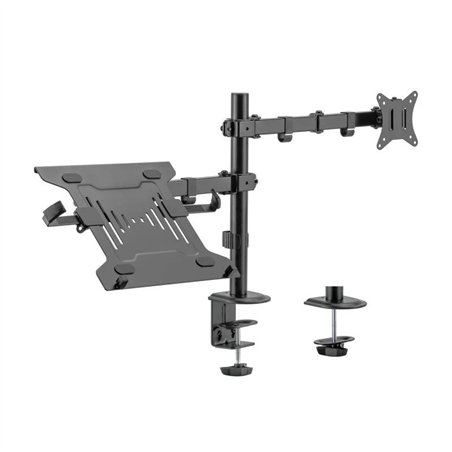 SOPORTE DE MESA MONITOR/NOTEBOOK AISENS REG.ALTURA GIR. INCL. 17-32 9KG BLACK
