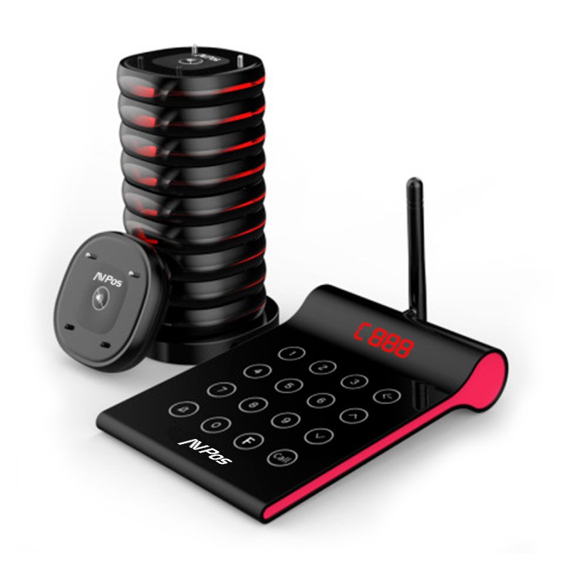 AVISADOR DE CLIENTES AVPOS 10 UDS + BASE DE CARGA + TECLADO