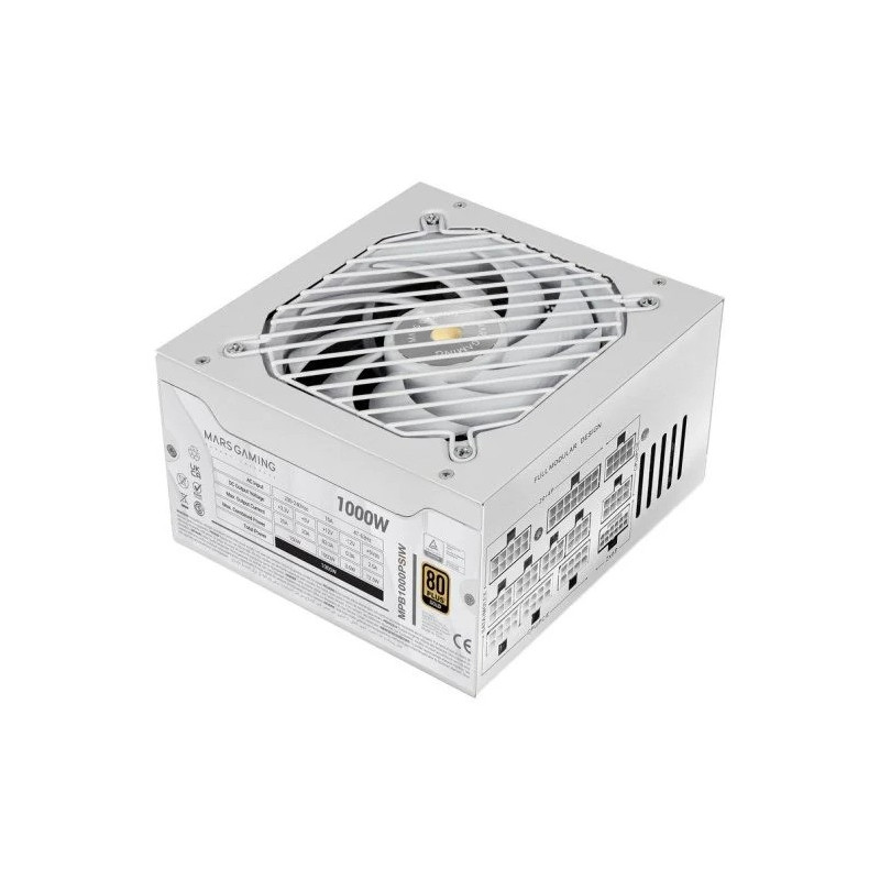 FUENTE DE ALIMENTACION MARS GAMING MBP 1000W 80+ GOLD MODULAR WHITE