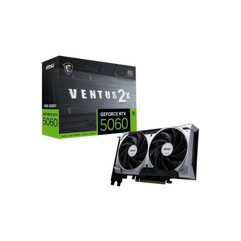 TARJETA DE VIDEO NVIDIA MSI RTX5060 VENTUS 2X OC 8GB GDDR7 PCIE 5.0