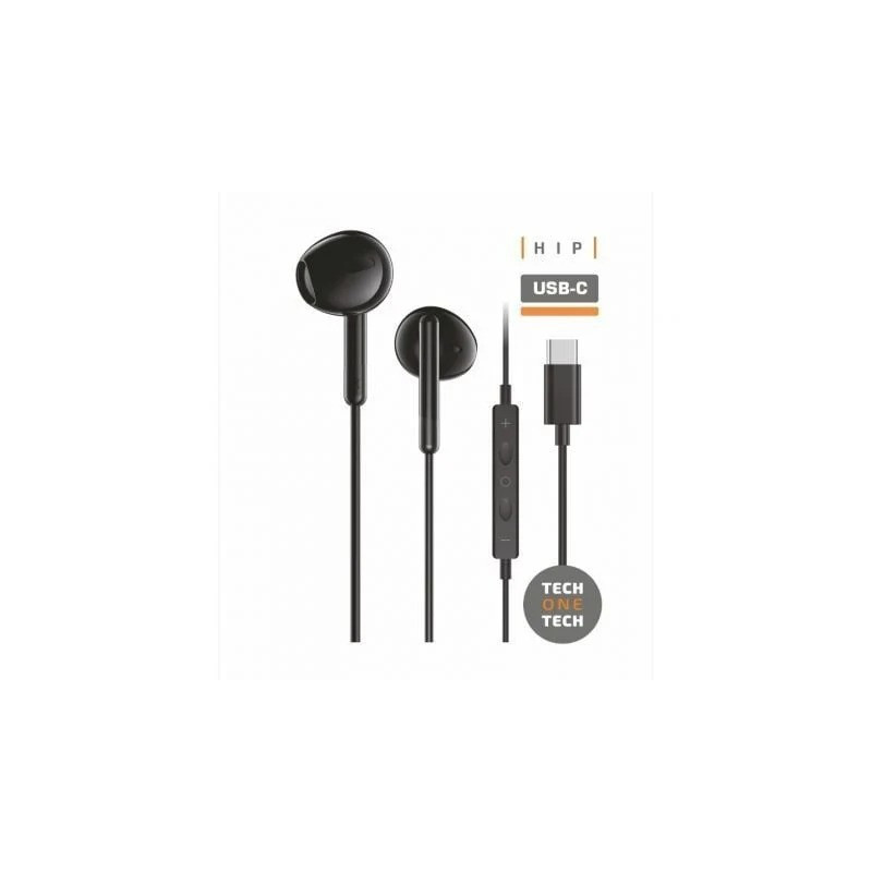 AURICULARES + MICROFONO TECH ONE TECH EAR USB-C BLACK