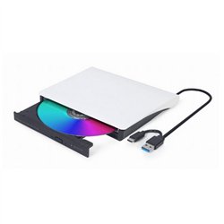 REGRABADORA EXTERNA DVD GEMBIRD DUAL USB-A/C WHITE