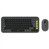 TECLADO + RATON LOGITECH POP ICON WIRELESS BLACK/GREEN