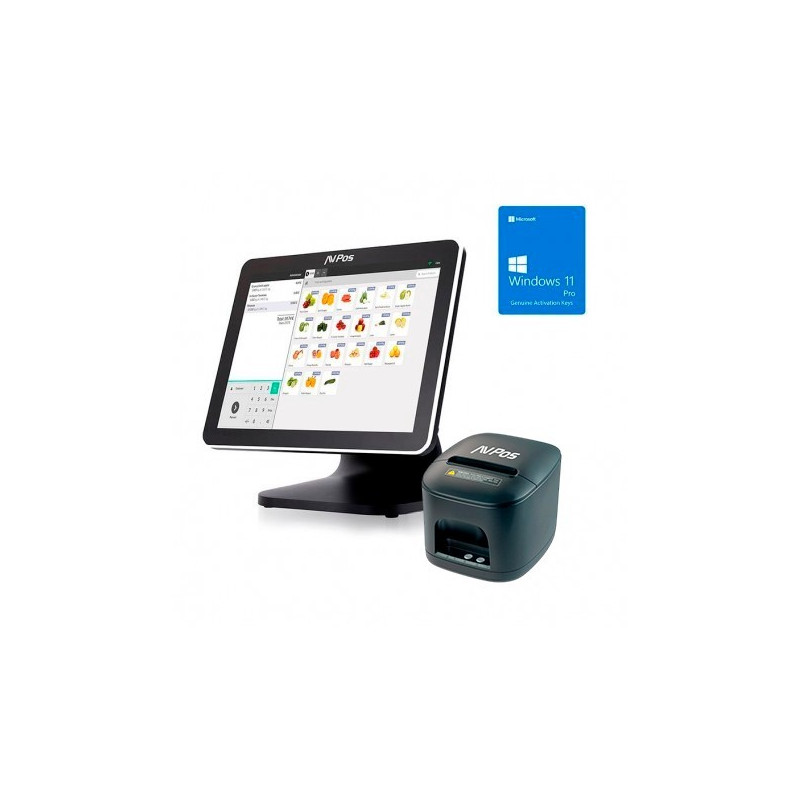 PACK TPV AVPOS K5000 15 TACTIL INTEL N100/8GB/SSD128G/W11P + TC15 USB