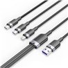 CABLE 3 EN 1 VENTION USB-A 2.0 - USB-C/LIGHTNING/MICRO-B 1.5M ALUMINIO BLACK