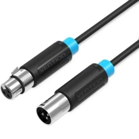 CABLE ESTEREO VENTION XLR  M - XLR H 10M BLACK