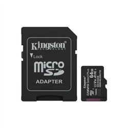 MEMORIA MICRO SD 64GB KINGSTON XC C10 100MB/S + ADAPTADOR SD