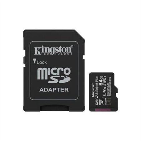 MEMORIA MICRO SD 64GB KINGSTON XC C10 100MB/S + ADAPTADOR SD