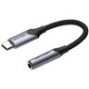 CONVERSOR AUDIO VENTION USB-C/M - JACK 3.5MM/H 10MM GREY/BLACK