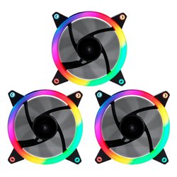 PACK 3 VENTILADORES 12CM UNYKACH CANDY 30 ARGB + CONTROLADORA