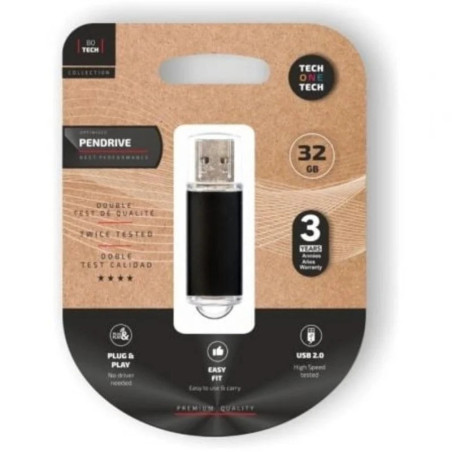 PEN DRIVE 32GB TECH ONE TECH BASIC USB 2.0 BLACK
