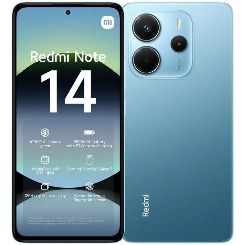 SMARTPHONE XIAOMI REDMI NOTE 14 6.67 8GB/256GB/108MP/NFC/4G BLUE