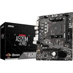 PLACA BASE MSI A520M-A PRO AMD AM4 DVI + HDMI