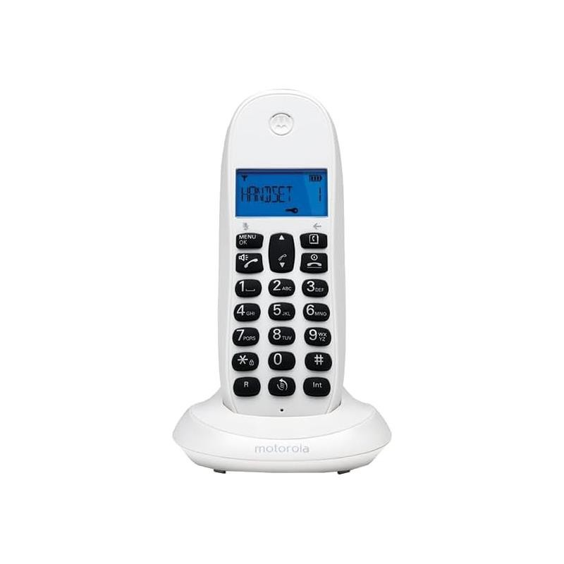 TELEFONO MOTOROLA C1001 CALL BLOCKING DECT WIRELESS WHITE